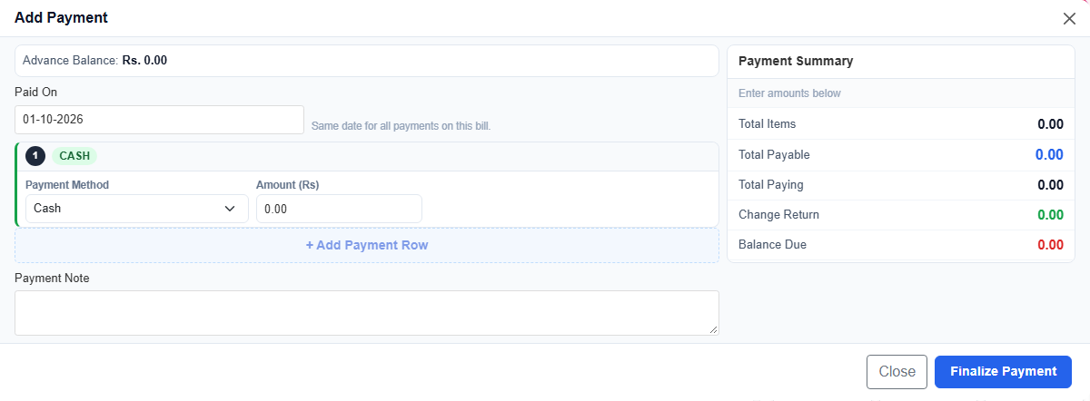 Payment methods